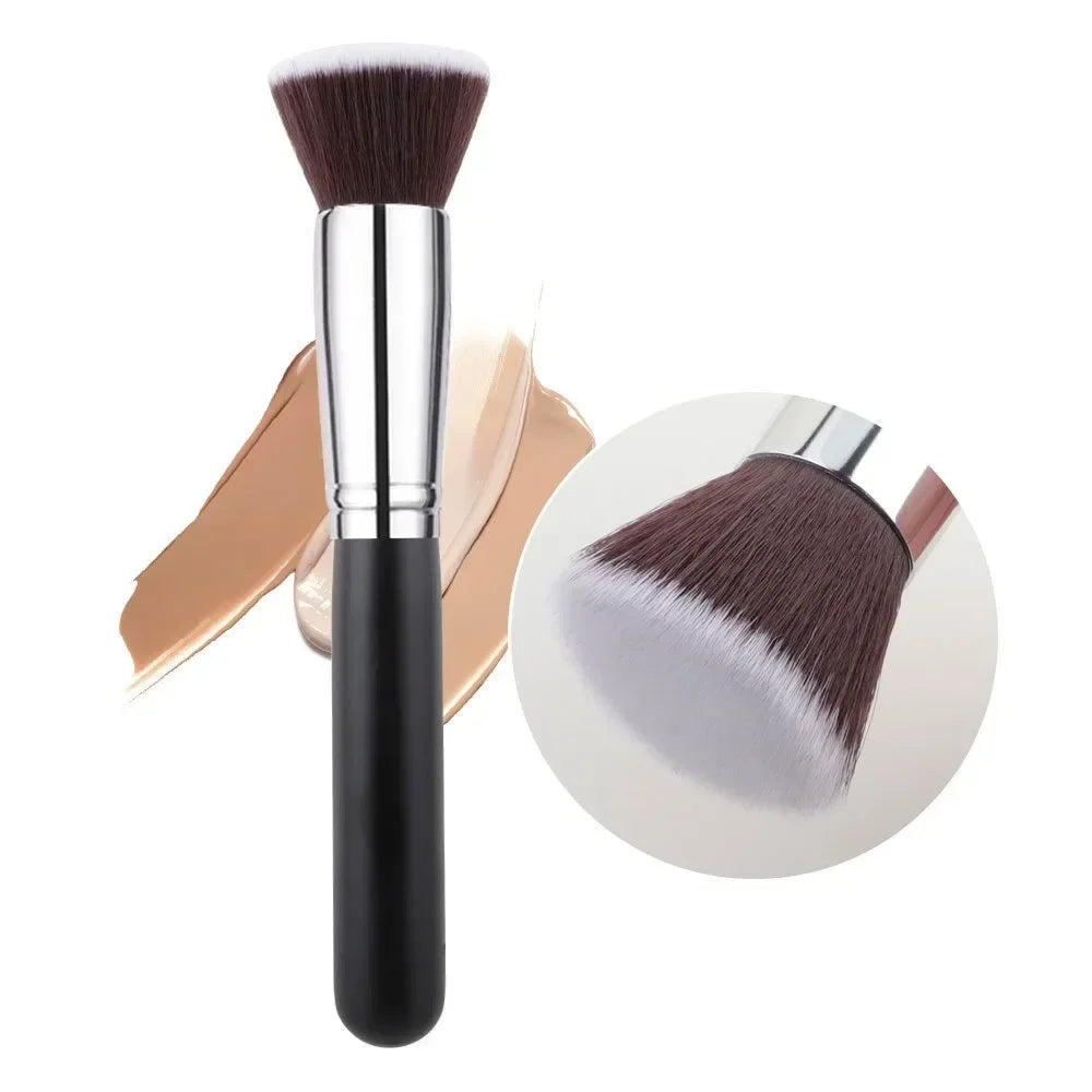 Povei 10Pcs Luxury Makeup Brushes Set for Face and Eyes - Maquiagem Beauty Tool