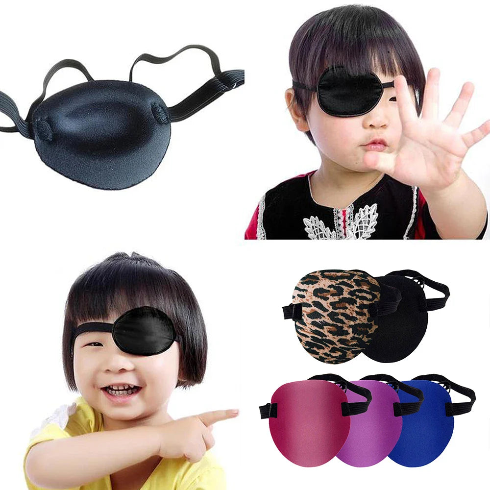 Povei Black Adjustable Concave Eye Patch for Halloween Party Pirate Cosplay