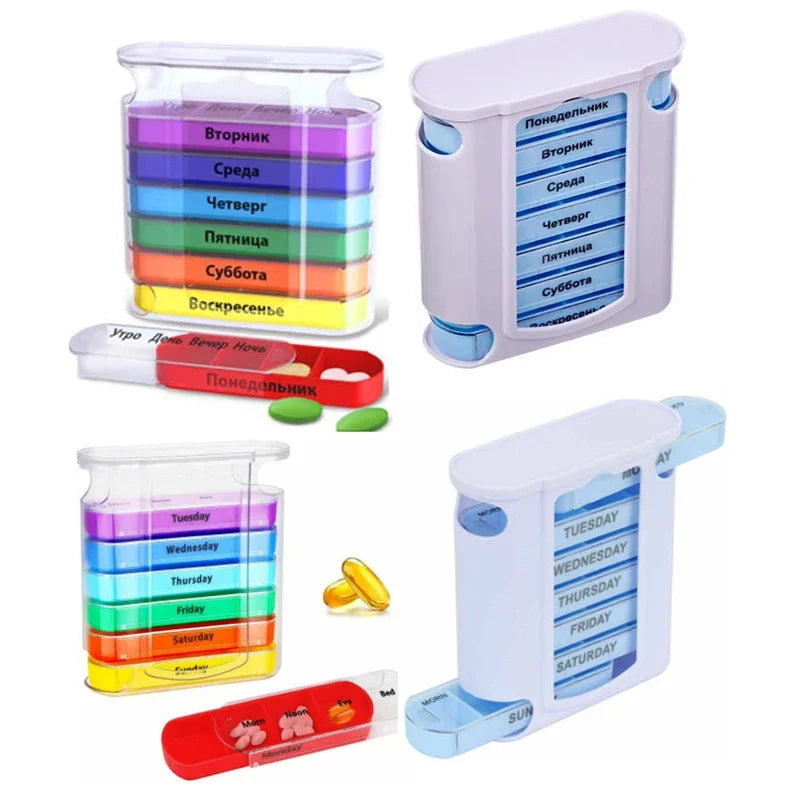 Povei 28 Grids Weekly Pill Case Organizer