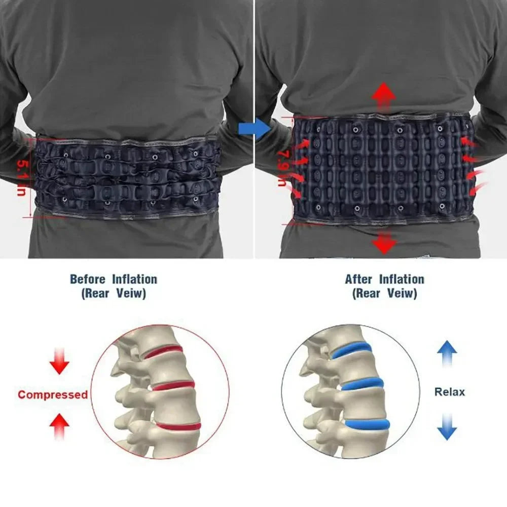 Povei Lumbar Support Belt - Inflatable Traction for Back Pain Relief