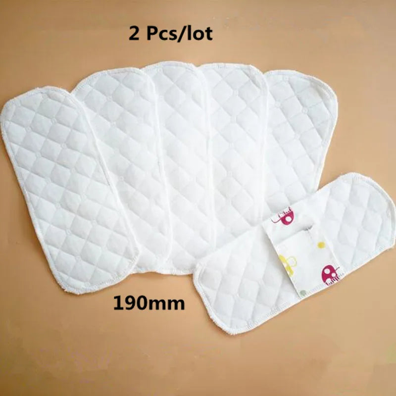 Povei Reusable Cotton Menstrual Pads 2Pcs, Soft Washable Sanitary Napkins