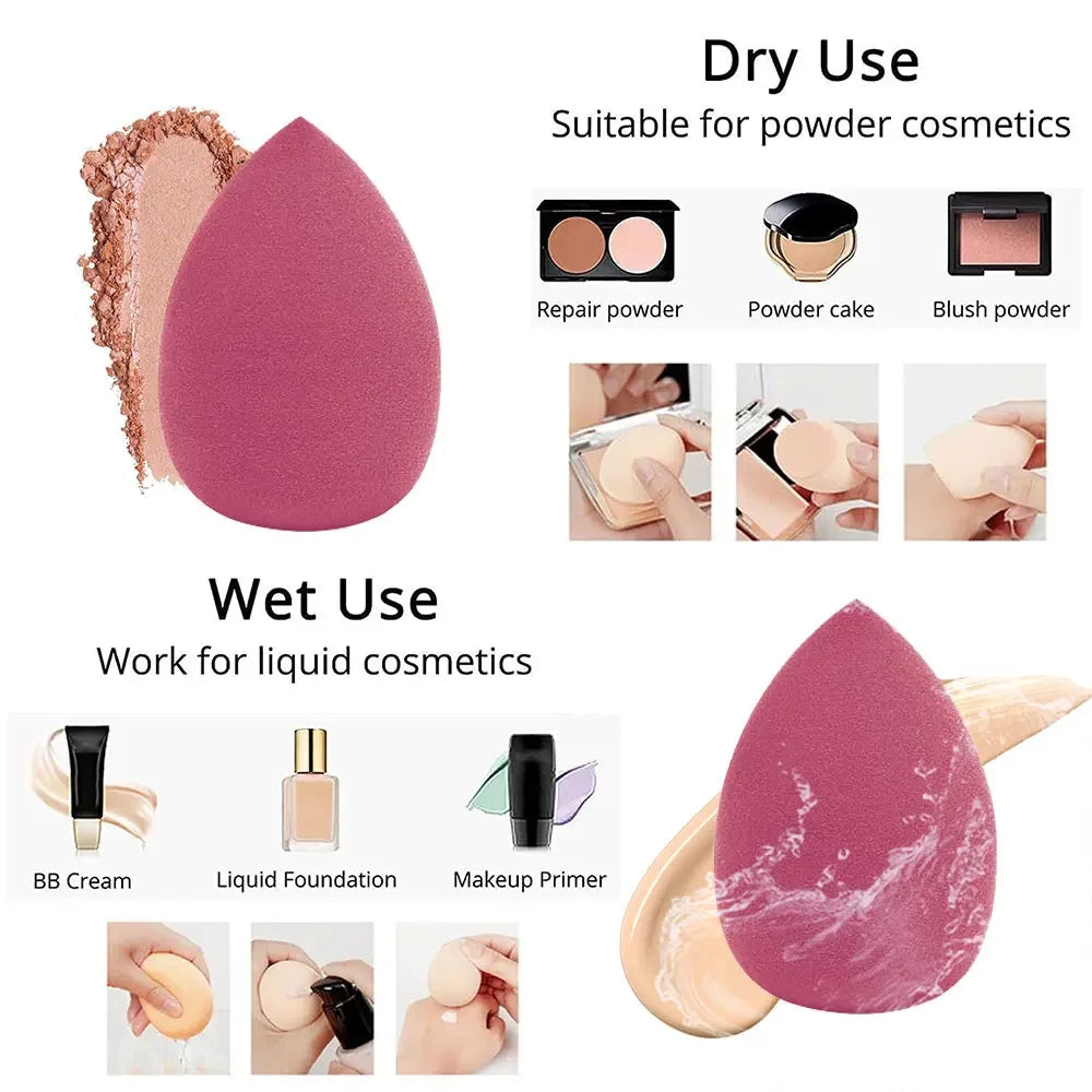 Povei Beauty Blender Sponge Set - 4 Pieces Makeup Puffs for Flawless Application