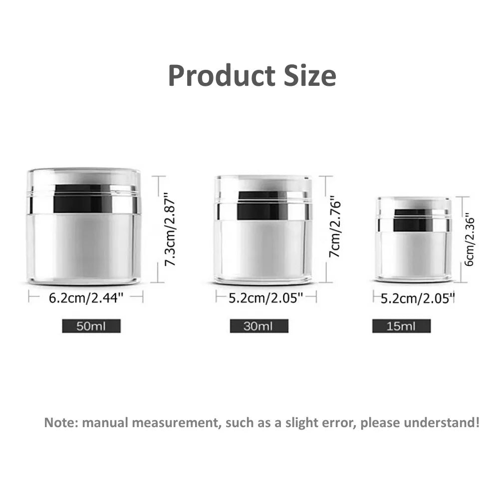 Povei Airless Pump Jars - Cream, Gel, & Lotion Dispenser Jar