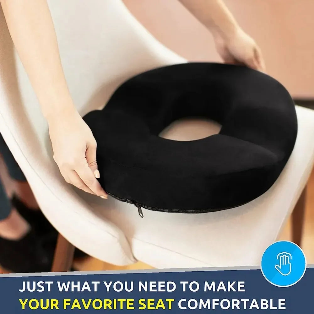 Povei Donut Seat Cushion for Tailbone Pain, Pregnancy, and Post-Surgery Sitting Relief