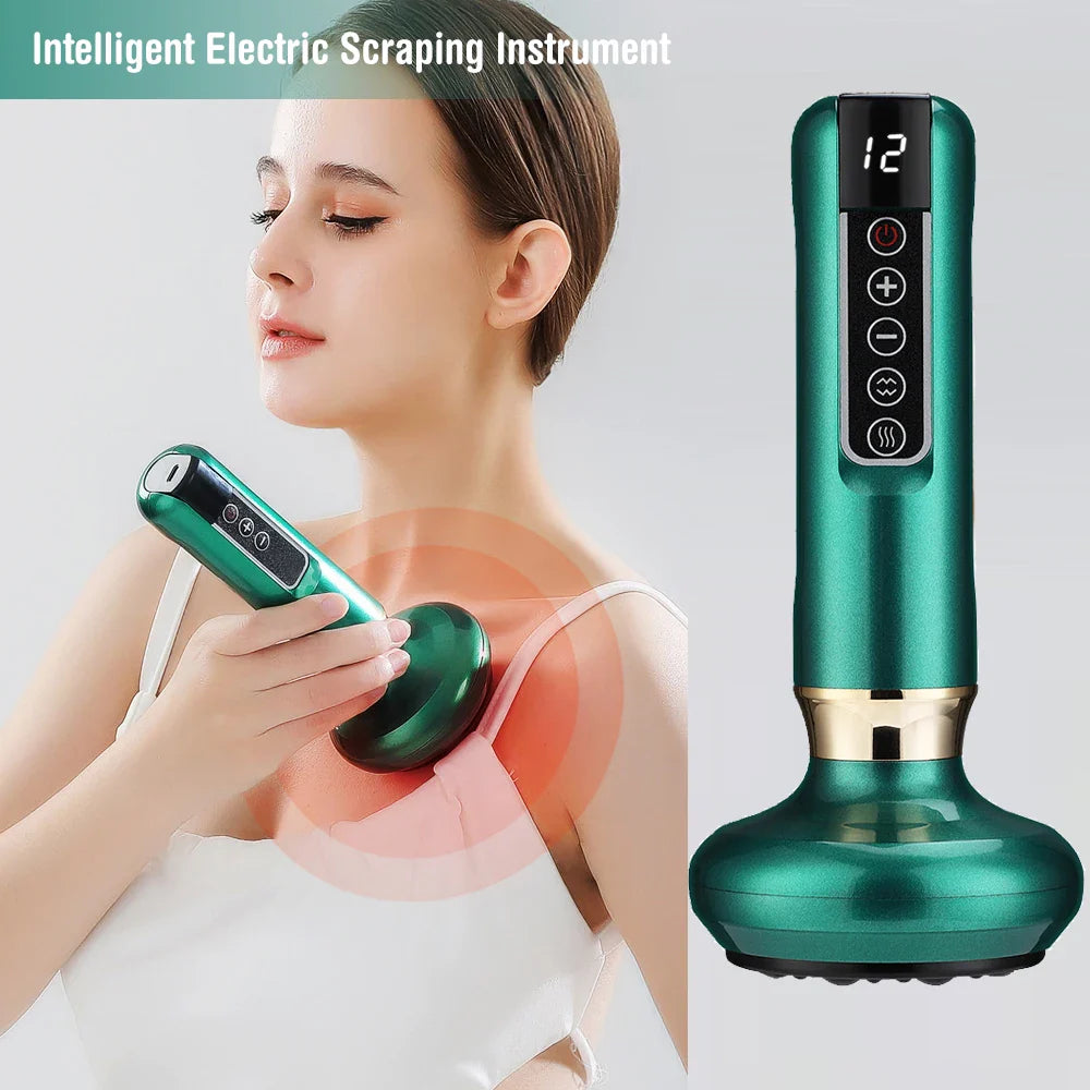 Povei Electric Cupping Device 12/6 Levels Vacuum Cupping Rechargeable Scraping Suction Massage Apparatus