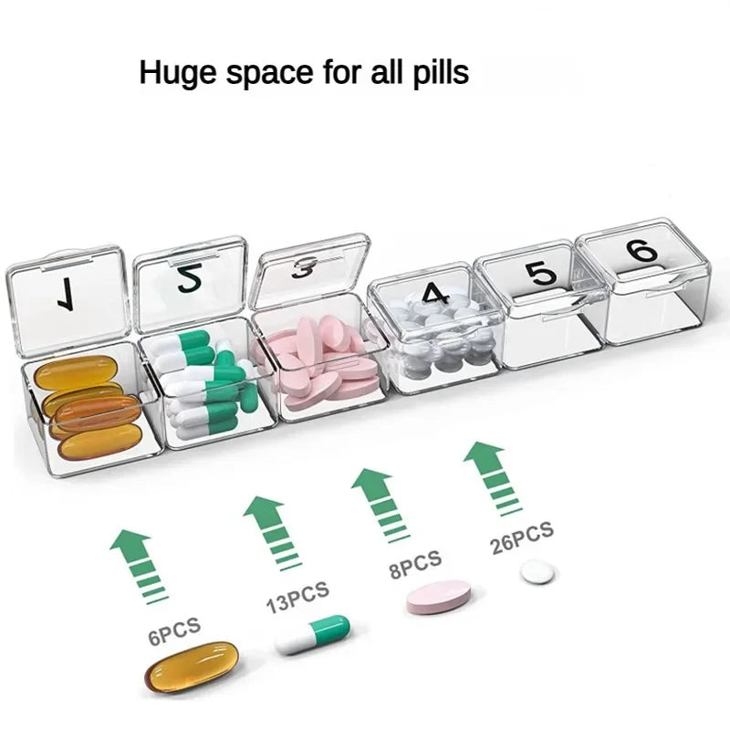 Povei 30-Day Pill Box Organizer for Vitamins and Medication