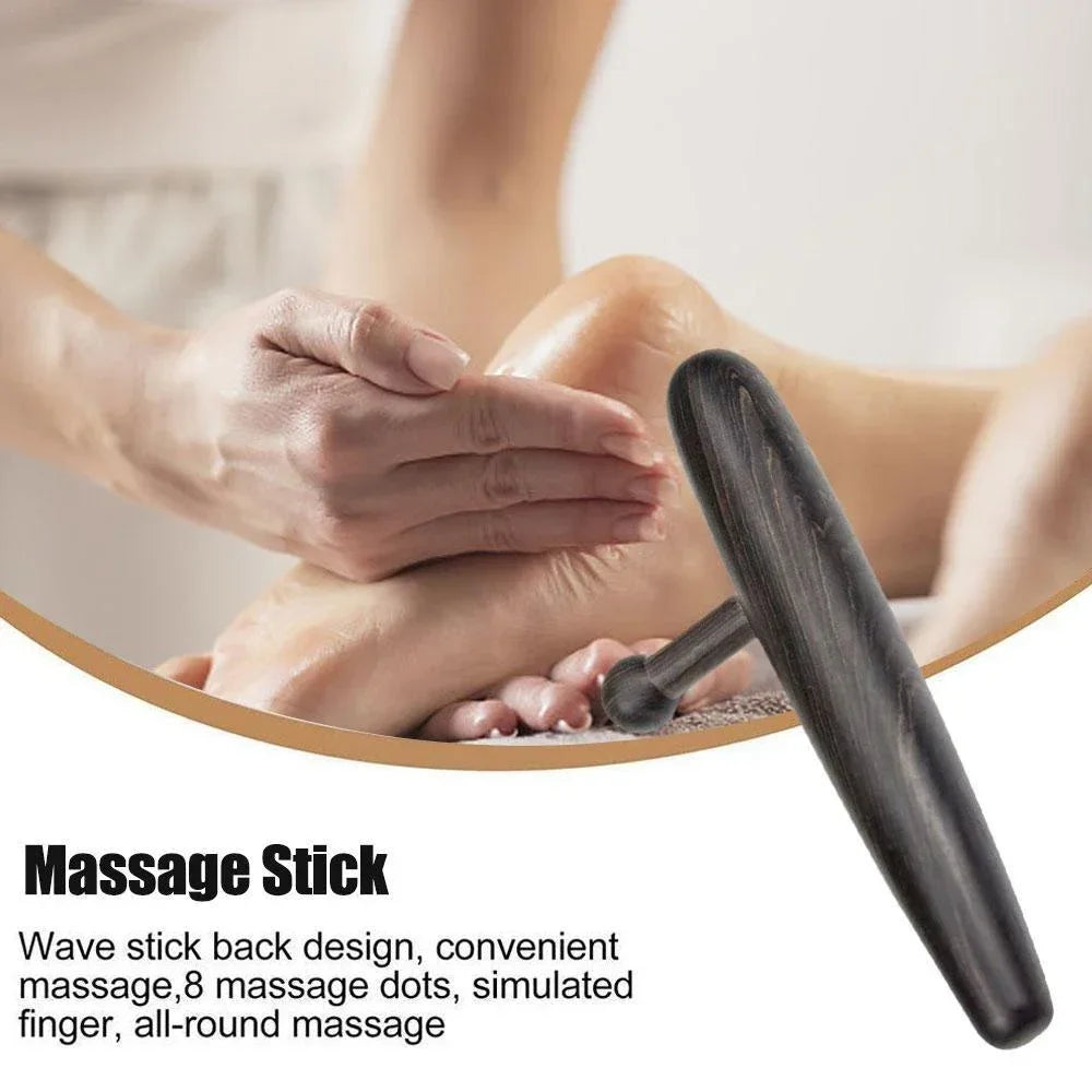 Povei Deep Tissue Massage Tool Thumb Saver for Back, Leg, Waist - Therapist's Wood Equipment