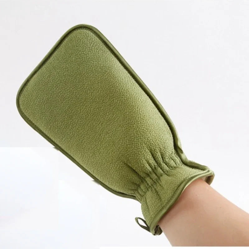 Povei 2-in-1 Exfoliating Bath Glove for Shower Spa Body Cleaning