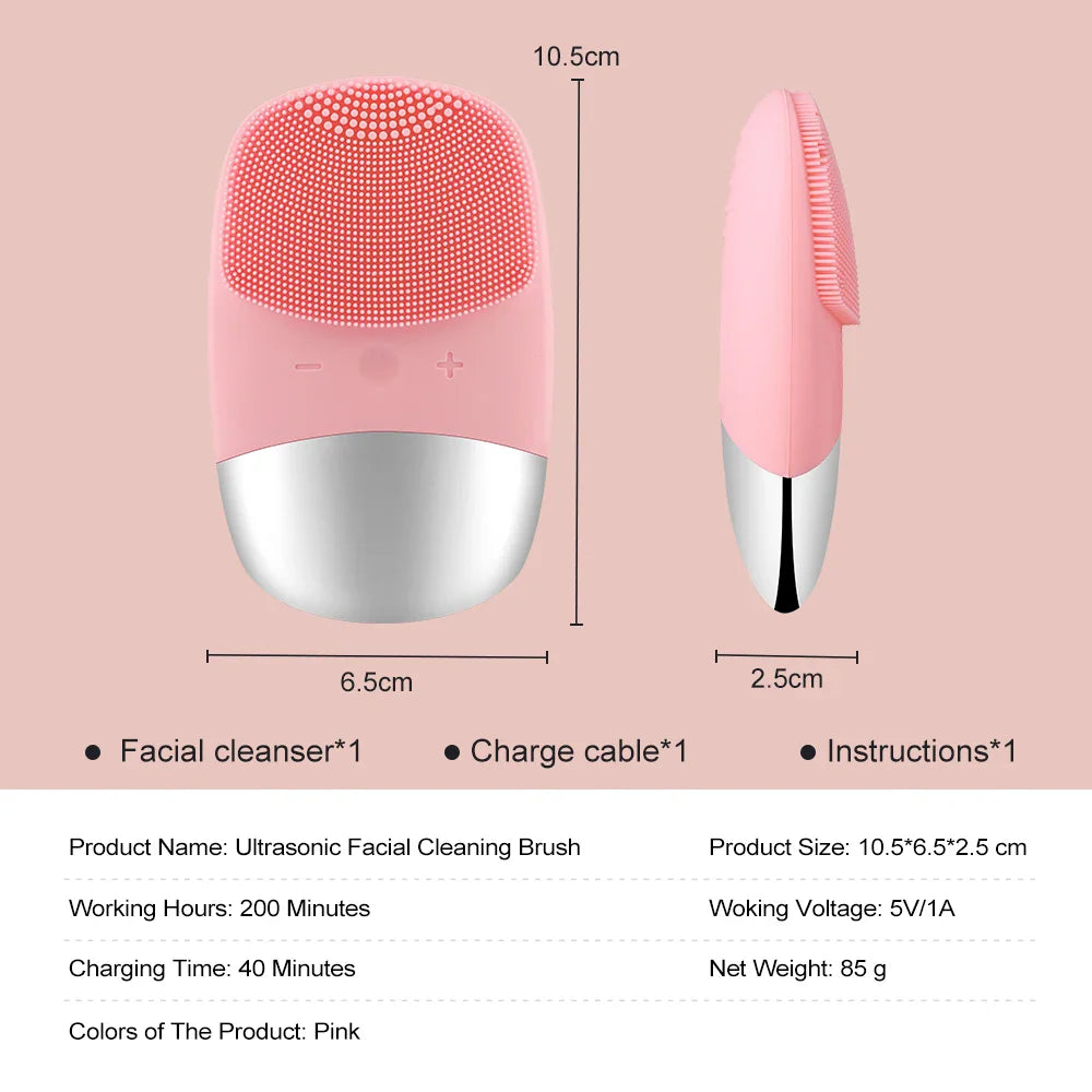 Povei Sonic Facial Cleansing Brush Skin Massager