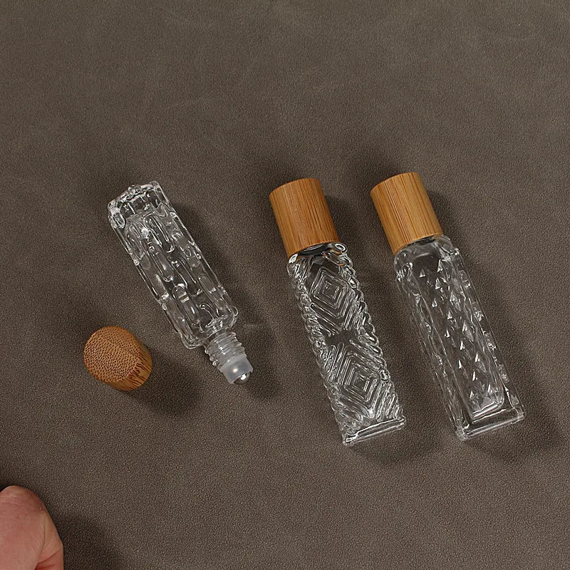 Povei 10ml 12ml Roller Bottles Essential Oil Perfume Vials Clear Glass Bottles