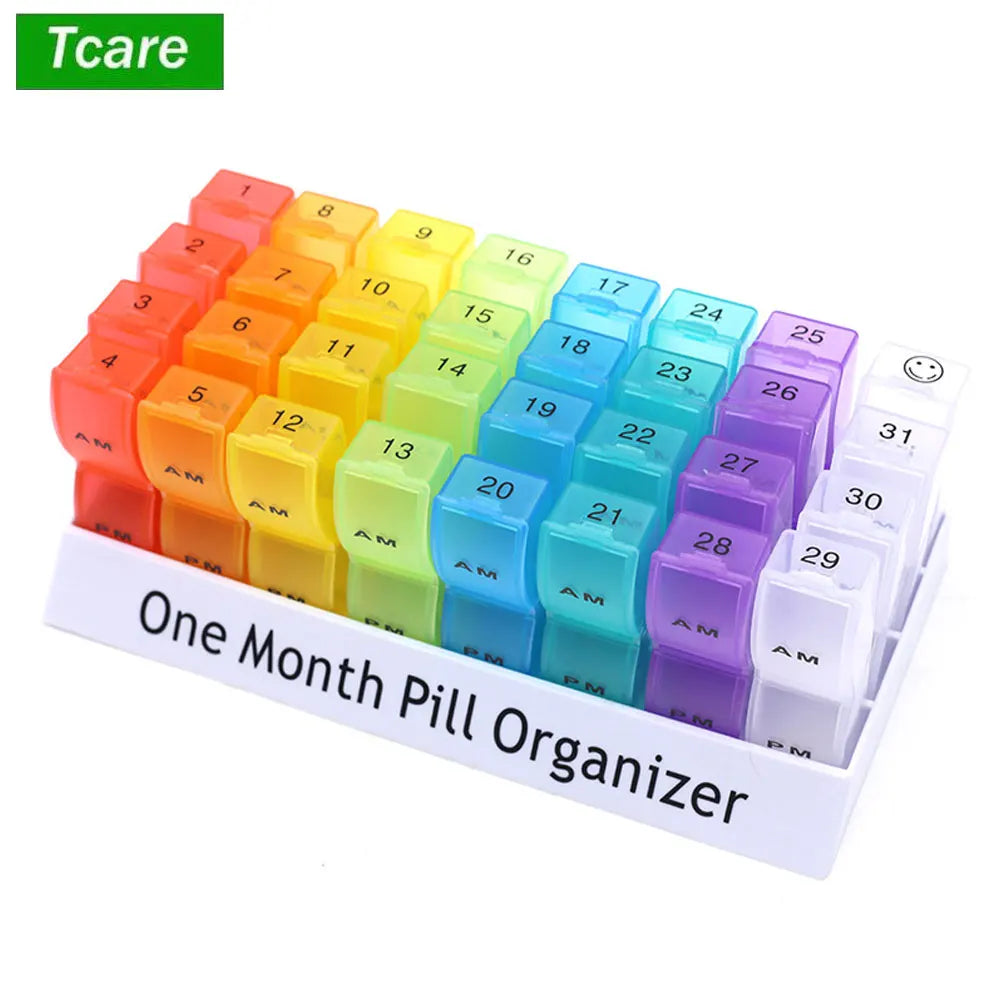 Povei 31-Day AM/PM Pill Organizer Box