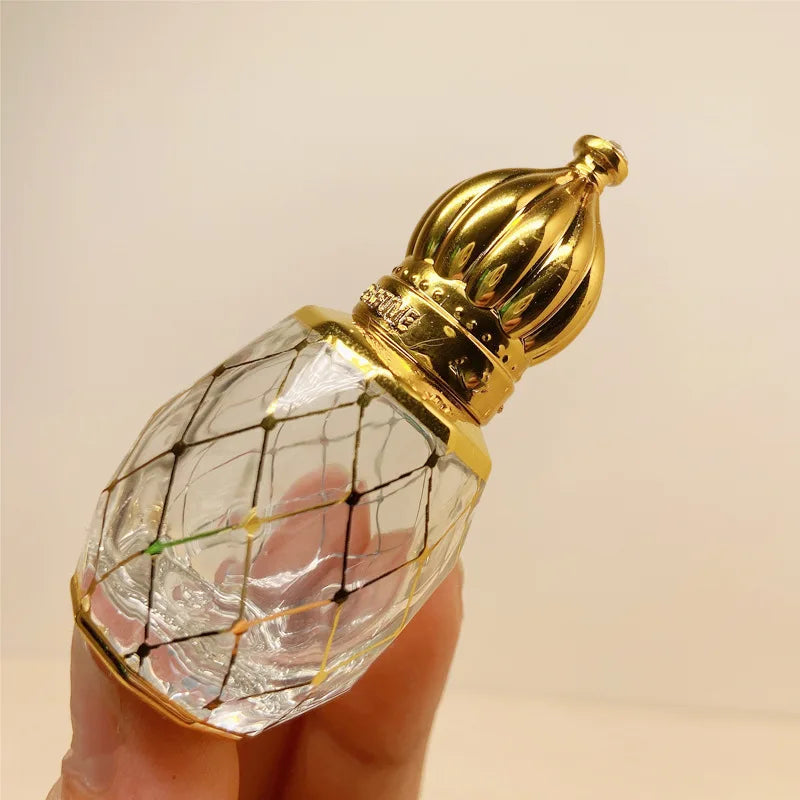 Povei Arab Style Vintage 8ml Golden Glass Roller Bottle for Essential Oils