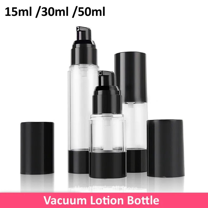 Povei Airless Pump Lotion Bottles: 15ml, 30ml, 50ml - Portable Cosmetic Containers