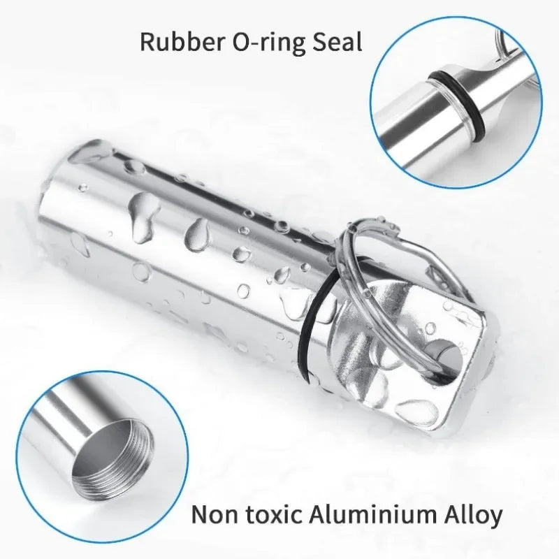 Waterproof Aluminum Pill Box Keychain by Povei