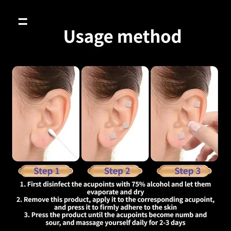 Povei Ear Care Seeds Acupuncture Stickers Massage Therapy Patch - Auricular Auriculotherapy