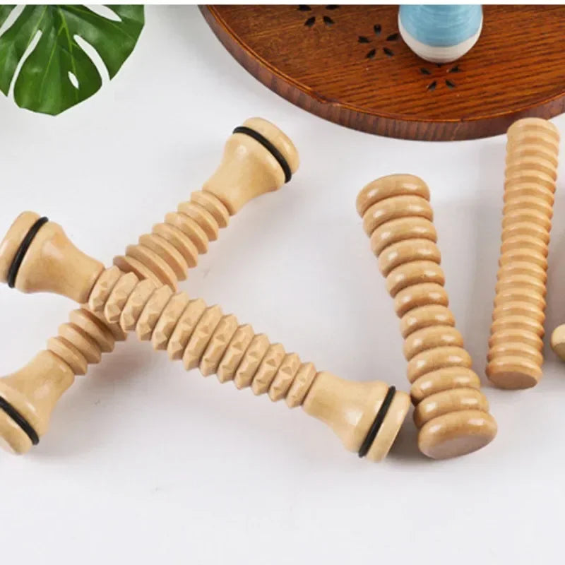 Povei Wood Foot Massage Roller for Plantar Fasciitis & Stress Relief