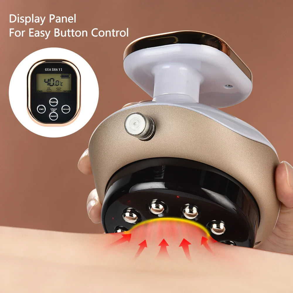 Povei Body Shaping EMS Cupping Massager Electric Vacuum Suction Slimming Gua Sha Massage