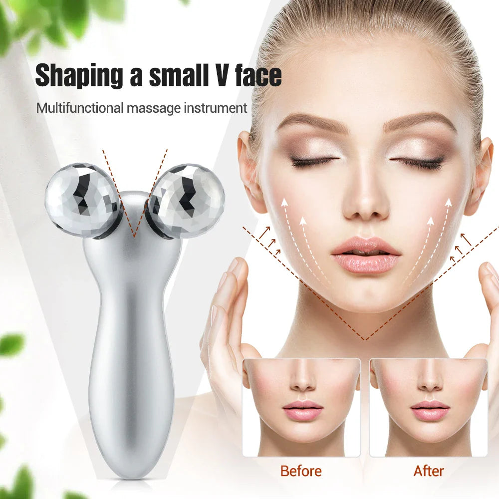 Povei 3D V-Face Lift Facial Roller: Skin Rejuvenation & Anti-Aging Beauty Apparatus