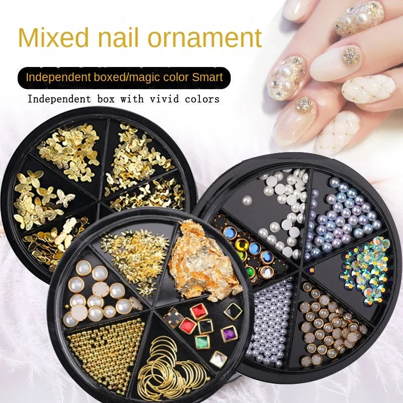 Povei Butterfly Alloy Rhinestone Nail Art Decoration Kit