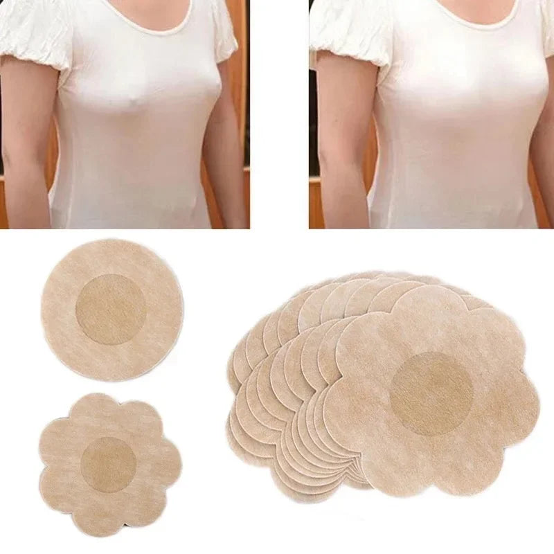 Povei Women's Nipple Covers Teat Hide Breast Petals Invisible Bra Patch