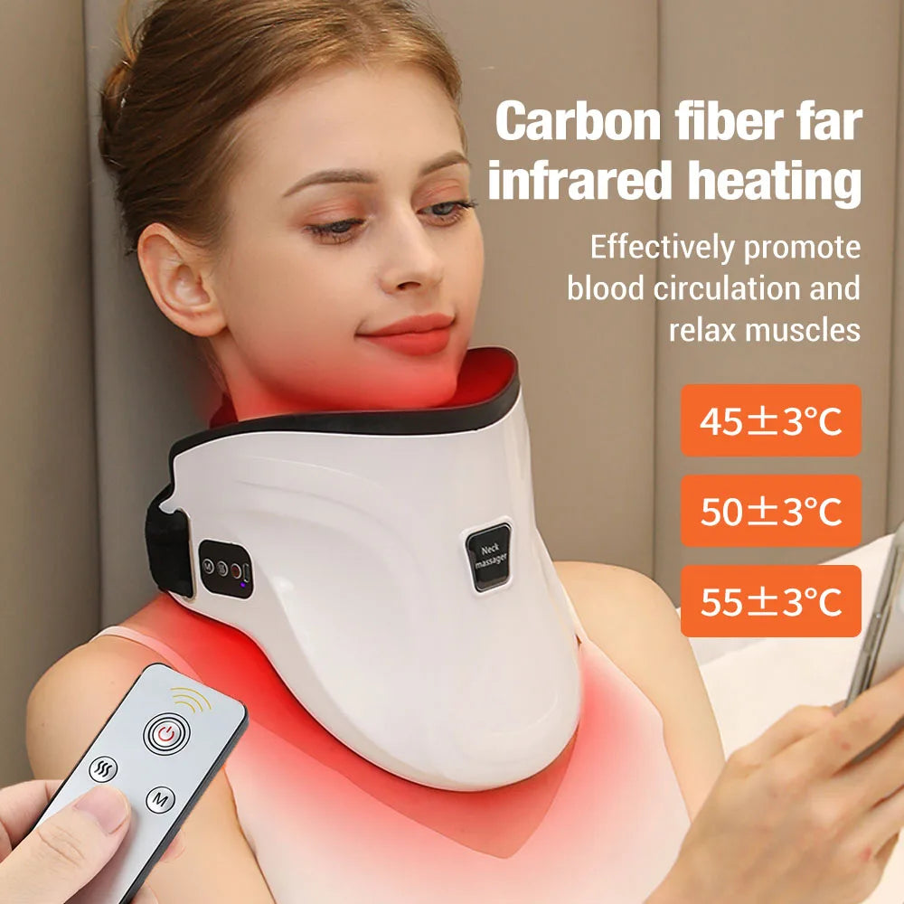 Povei Cervical Traction Device & Neck Stretcher for Posture Correction, Support, and Massage