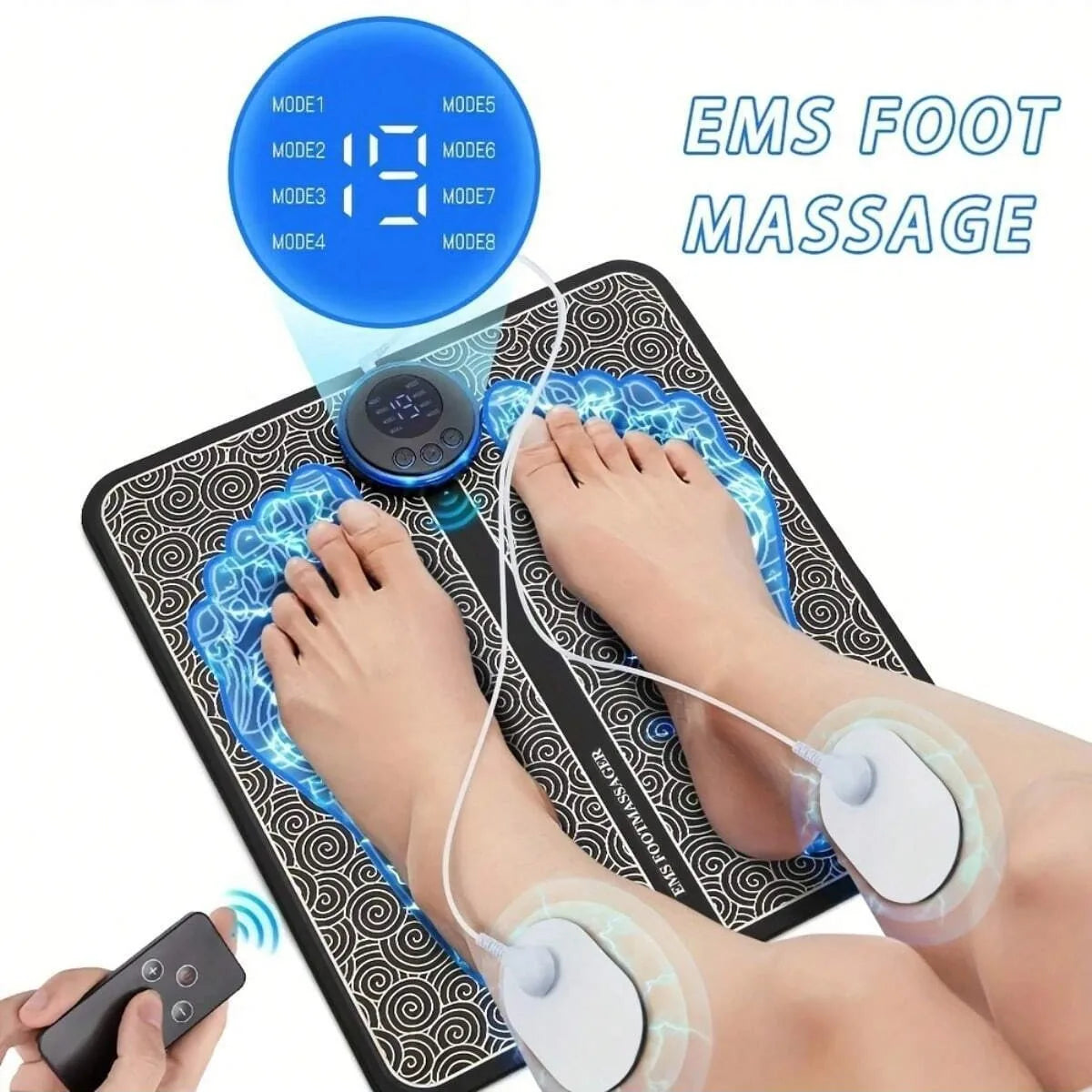 Povei Electric Foot Massager Pad EMS Muscle Stimulation Acupoints Massage Mats