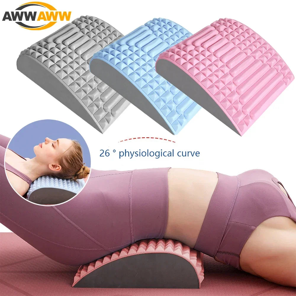 Povei Neck and Back Stretcher Pillow for Pain Relief and Lumbar Support