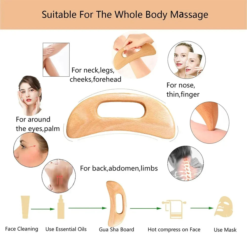 Povei Wood Therapy Massage Tool for Myofascial Release and Cellulite Reduction