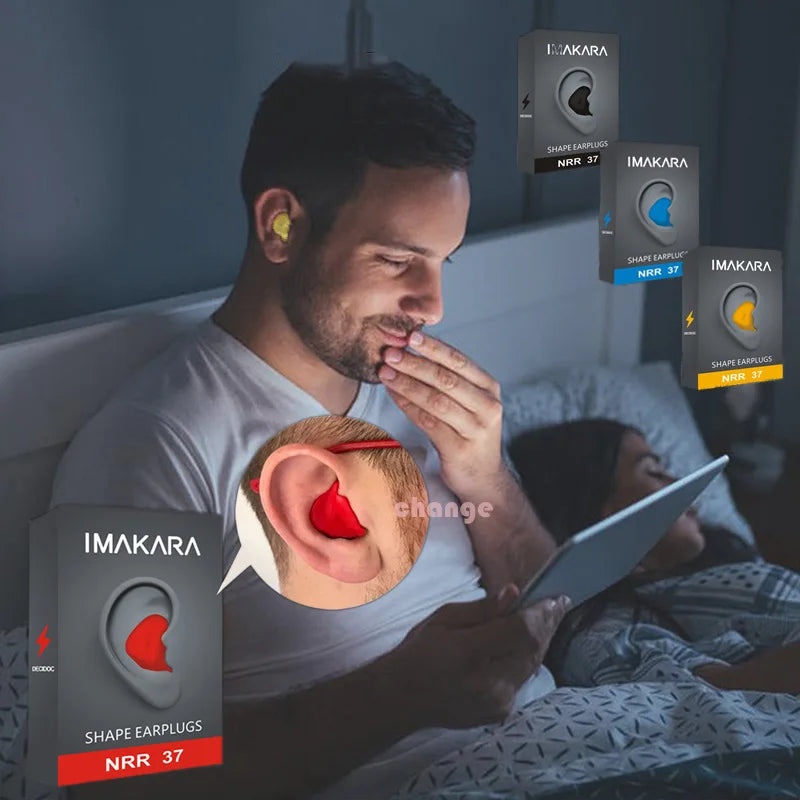 Povei Moldable Shaped Ear Plugs: Noise Reduction Sleep Aid, Anti-Snoring Soft Earplug