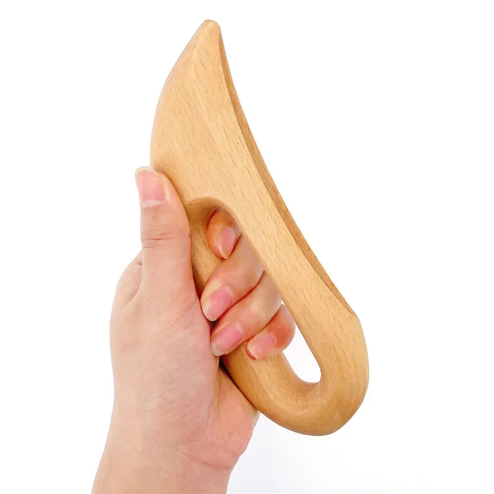 Povei Carbonized Wooden Guasha Massage Scraper for Facial Body Health Care