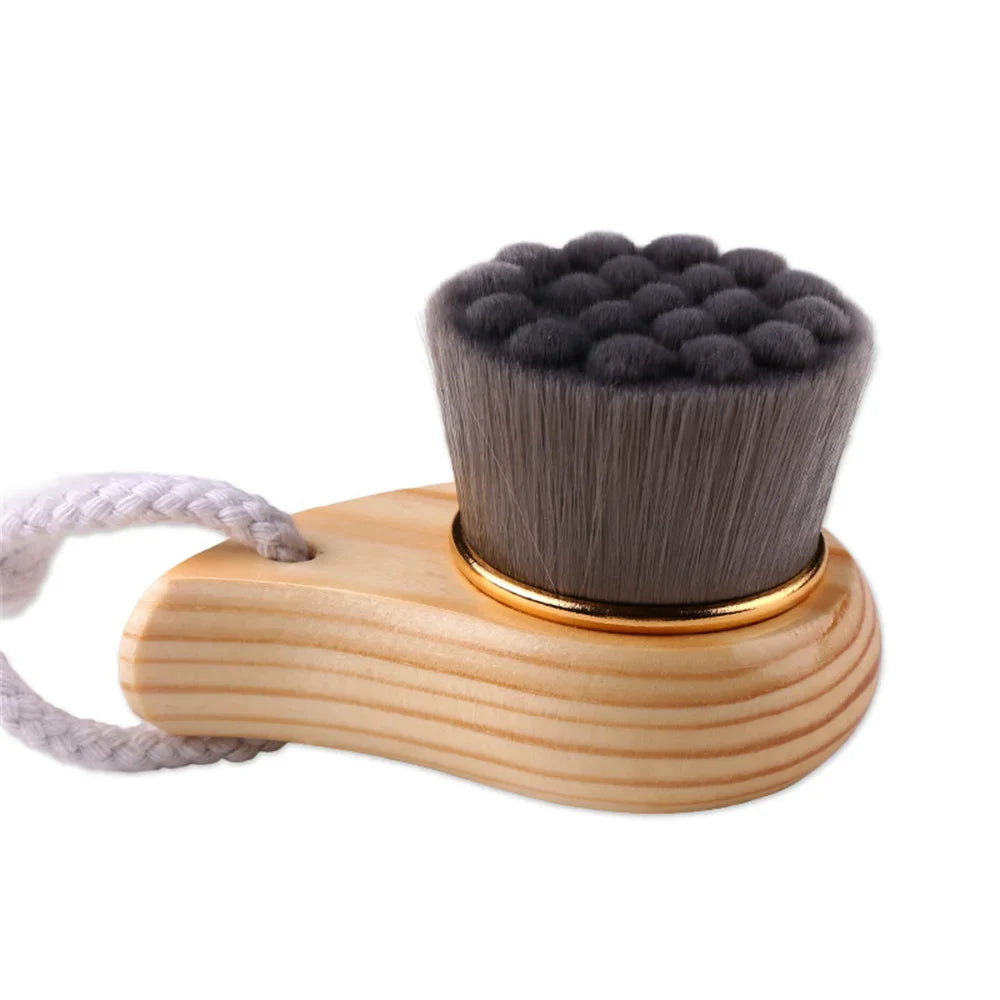 Povei Wooden Handle Facial Cleansing Brush