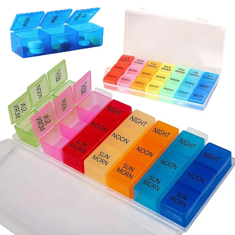 Povei Weekly Pill Organizer 7 Day Medicine Storage Box