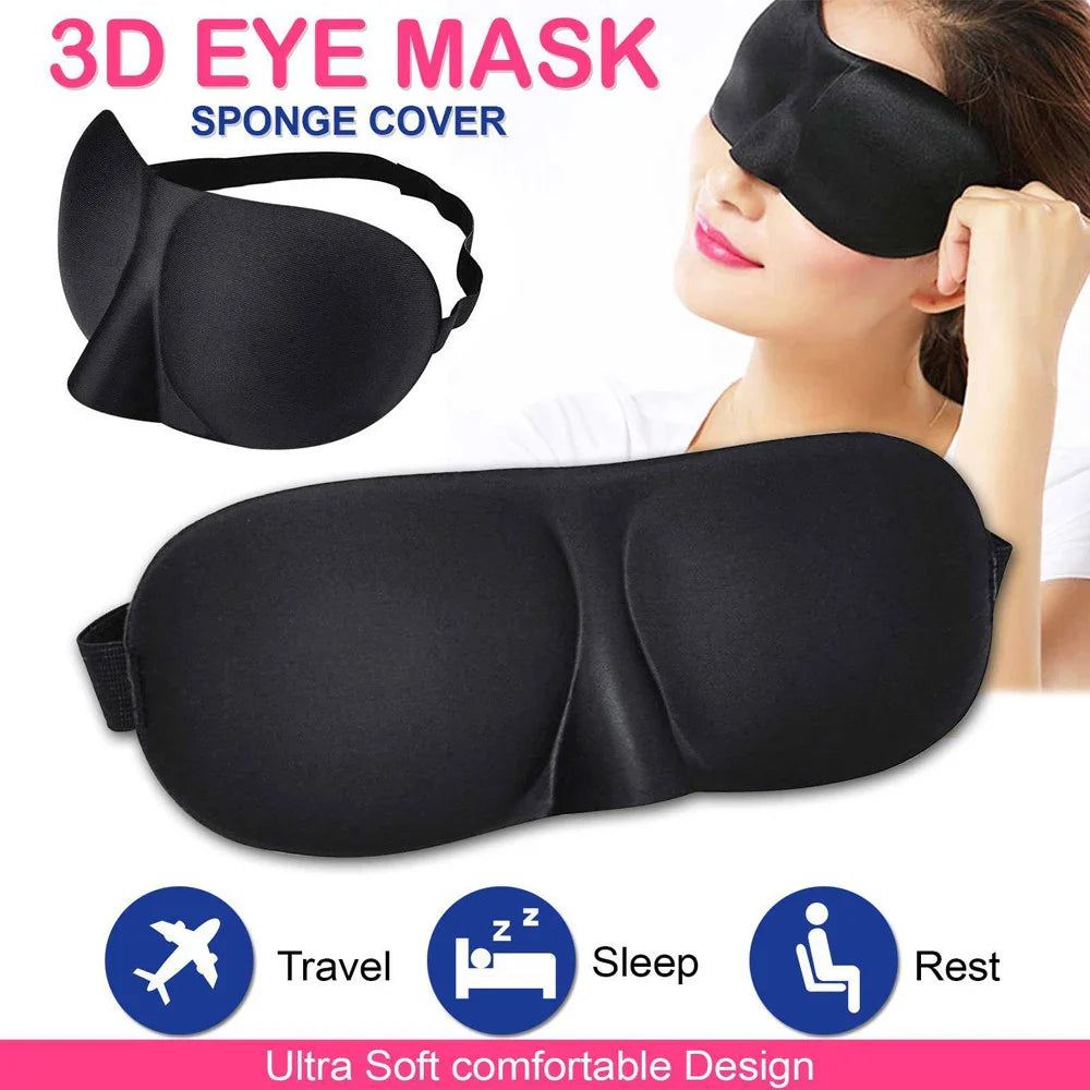 Povei 3D Contoured Eye Mask for Sleeping, Block Out Light, Concave Molded Design