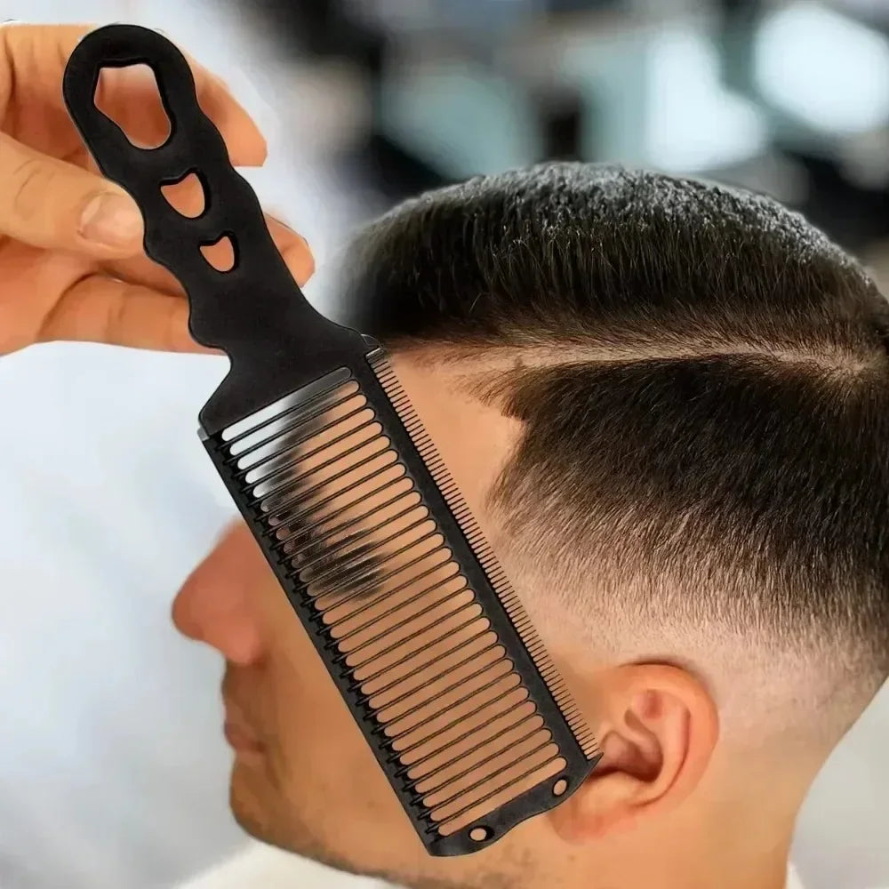 Povei Men's Arc Design Flat Top Hair Cut Comb for Precise Haircuts