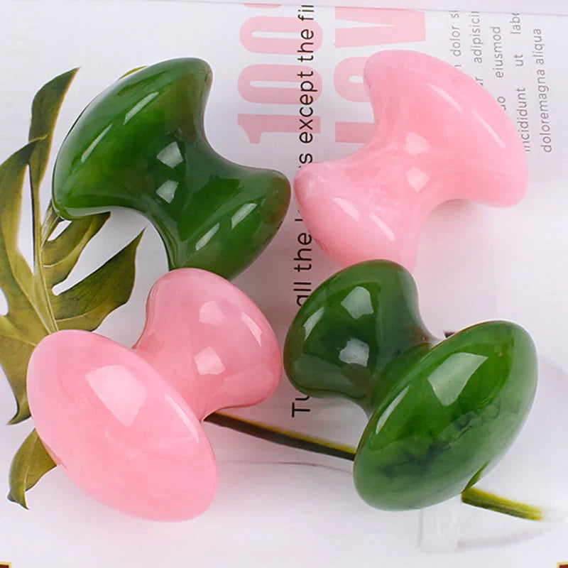 Povei Mushroom Resin Facial Gua Sha Stone for Face Massage and Lifting