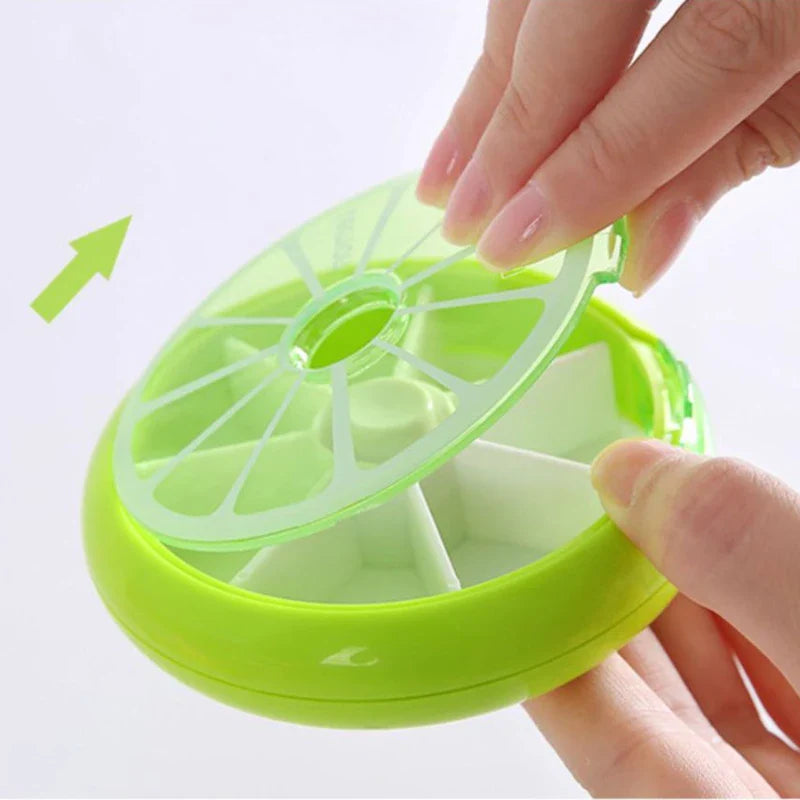 Povei Weekly Pill Organizer Case with Splitter - 7 Day Rotating Box