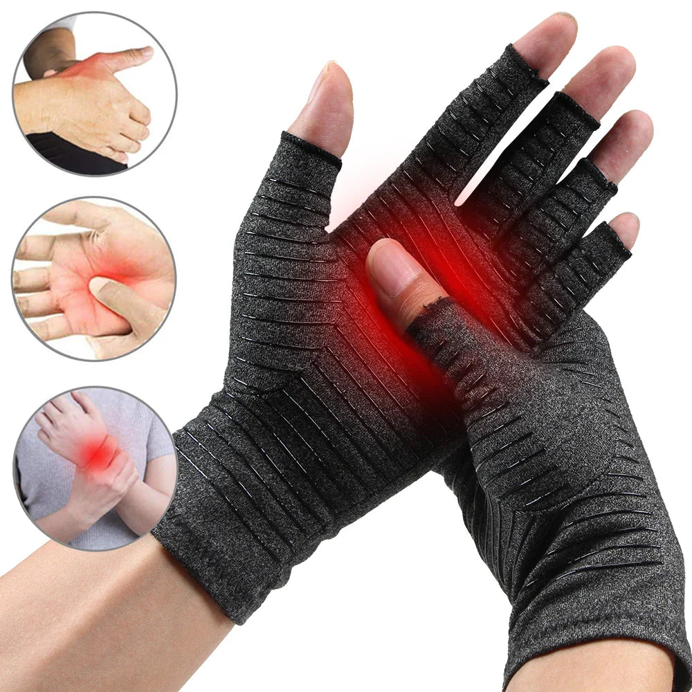 Povei Compression Arthritis Gloves: Joint Pain Relief, Wrist Support, Fingerless Glove