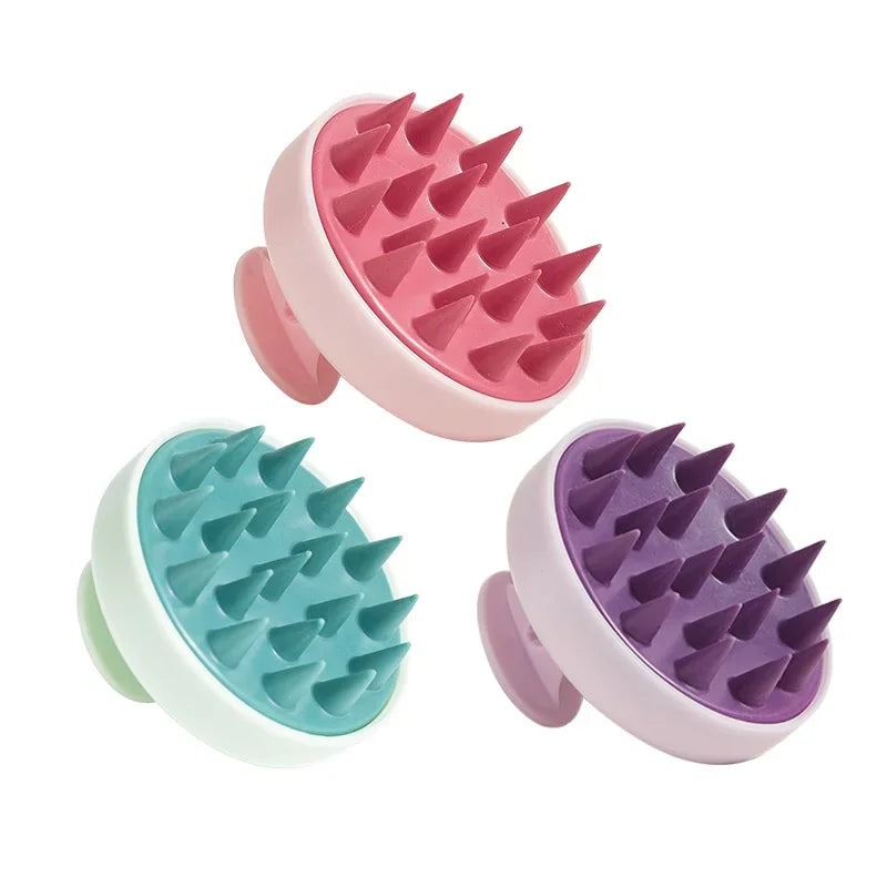 Povei Silicone Scalp Massager Shampoo Brush for Hair Care