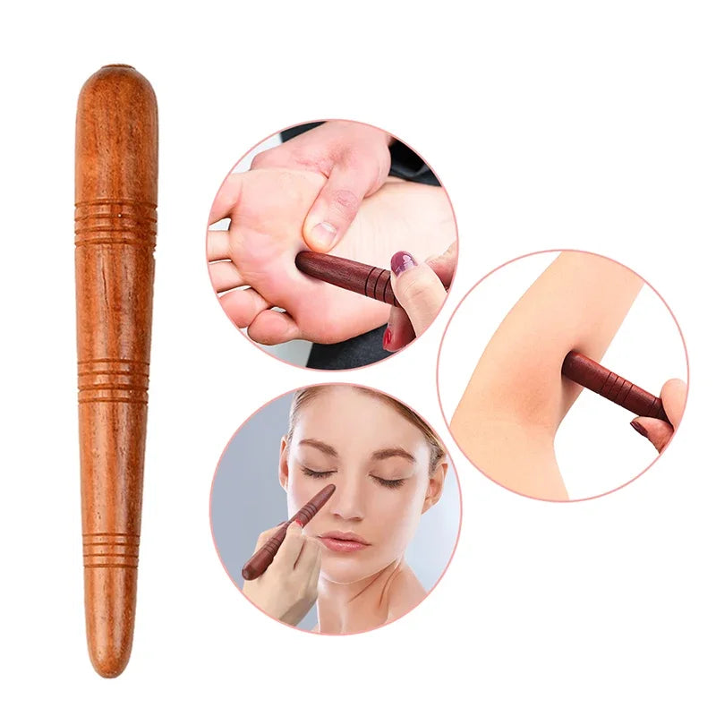 Povei Wooden Foot Spa Massager Stick Tool for Reflexology and Thai Foot Massage