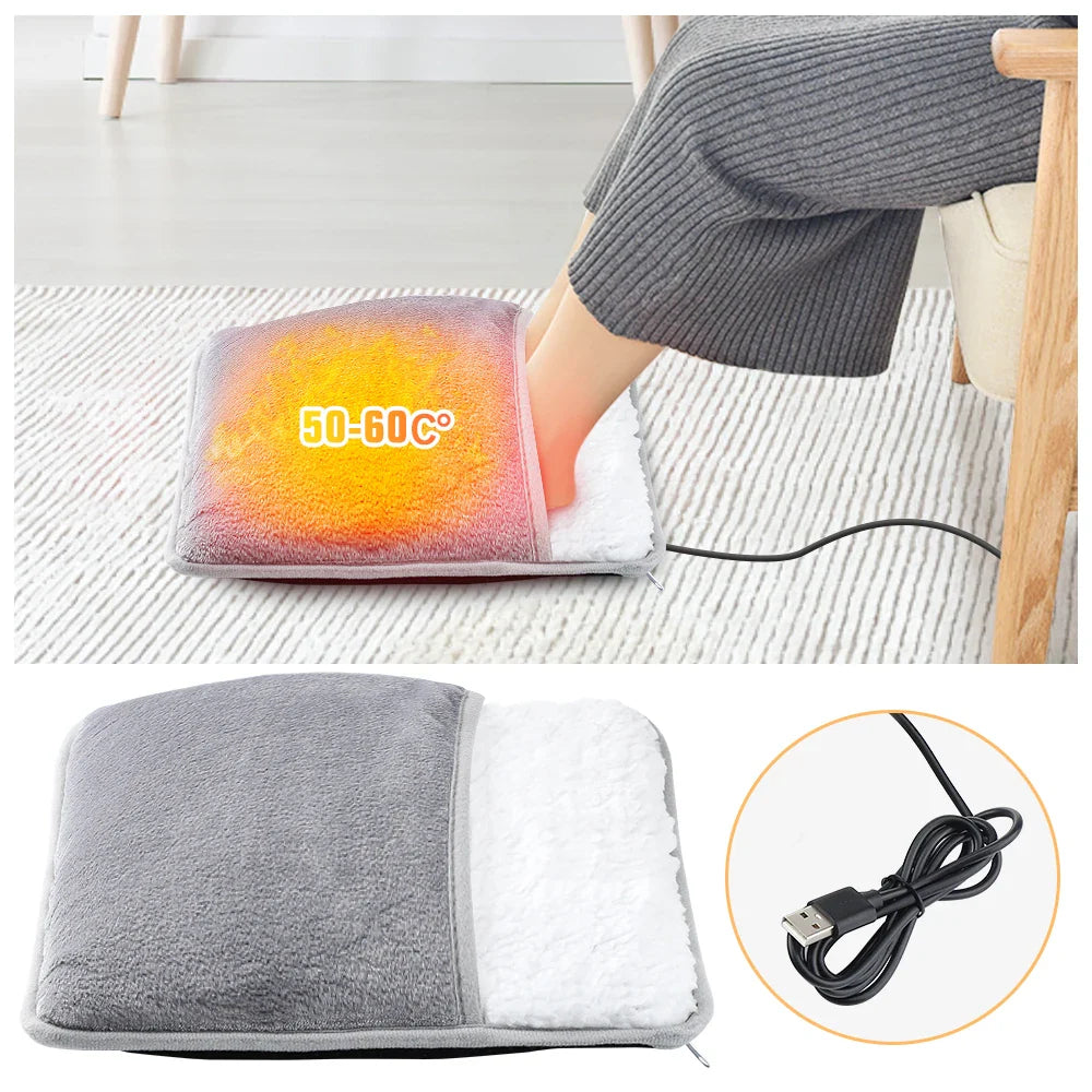 Povei Electric Foot Heating Pad USB Warm Wrap for Winter Home Office Cozy Relaxation