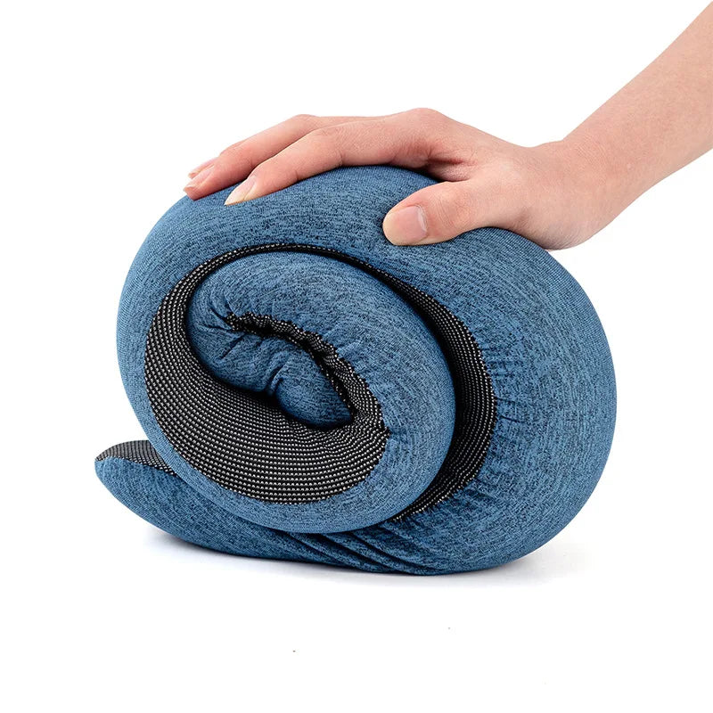 Povei Snail Style Memory Foam Travel Neck Pillow, Portable U-shaped Support