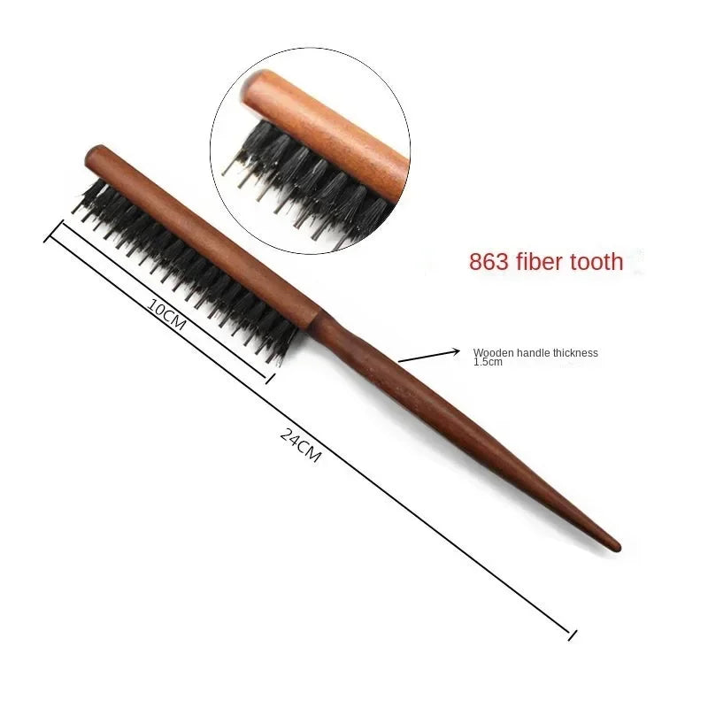 Povei Boar Bristle Back Hair Brush Comb Hairbrush Extension Professional Styling Tools