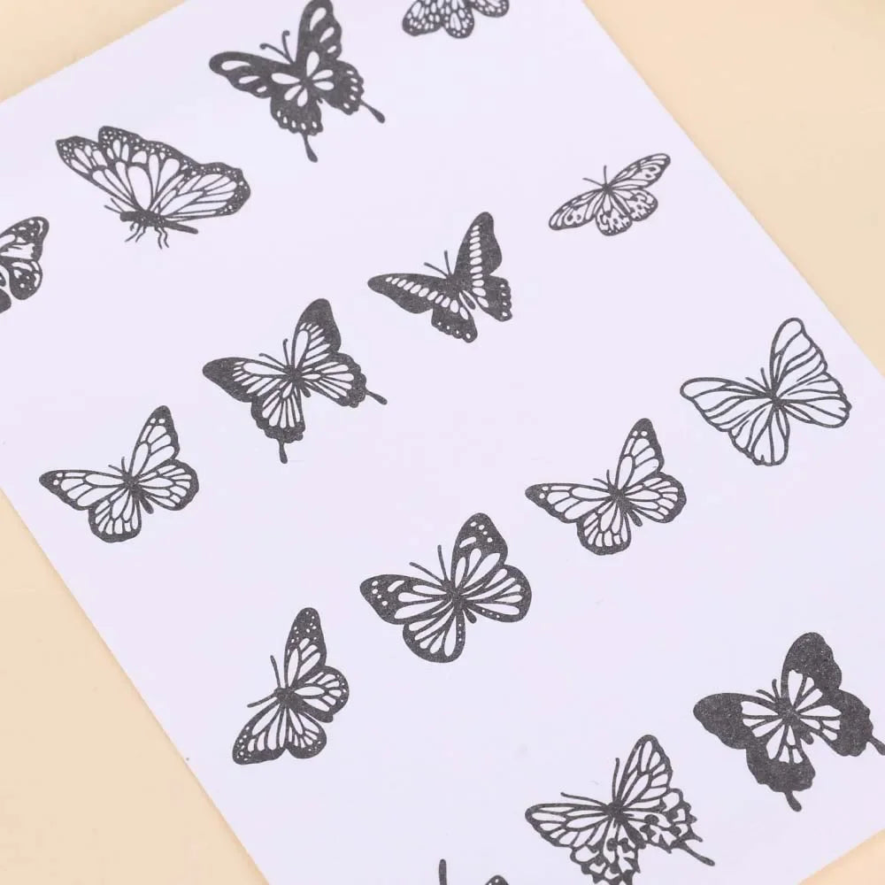 Dark Flash Waterproof Butterfly Tattoo Stickers by Povei for Sexy Body Art