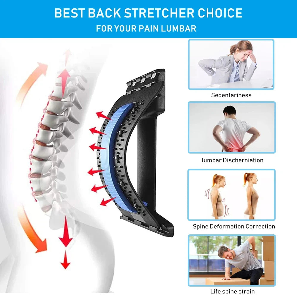 Povei Back Massage Muscle Relax Stretcher Posture Corrector Spine Lumbar Support