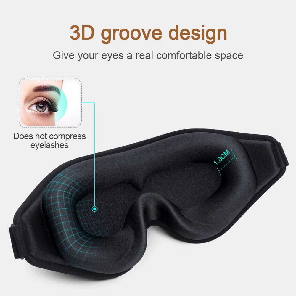 Povei 3D Blackout Sleep Eye Mask for Office Travel and Lunch Breaks