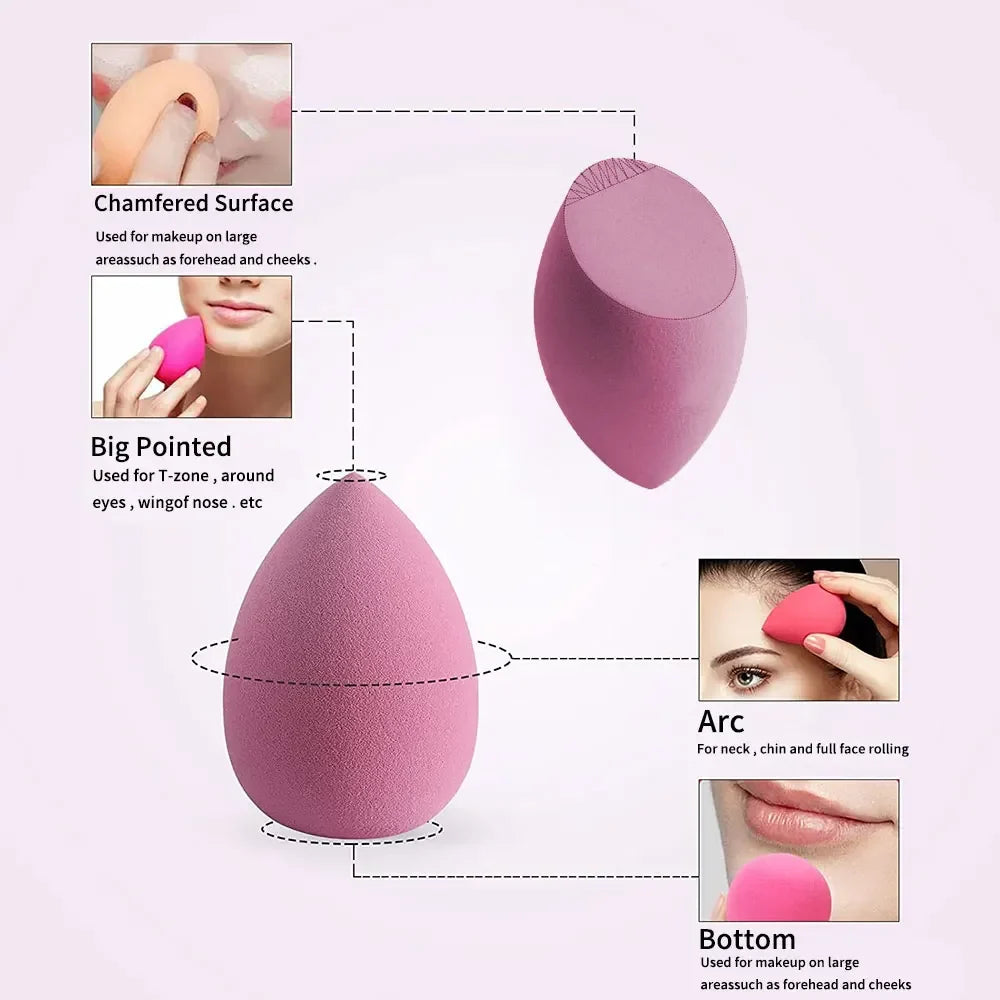 Povei Beauty Blender Sponge Set - 4 Pieces Makeup Puffs for Flawless Application