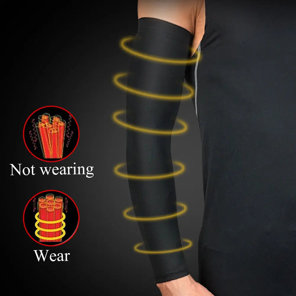 Povei Arm Compression Sleeve for Sports - UV Protection, Running, Basketball