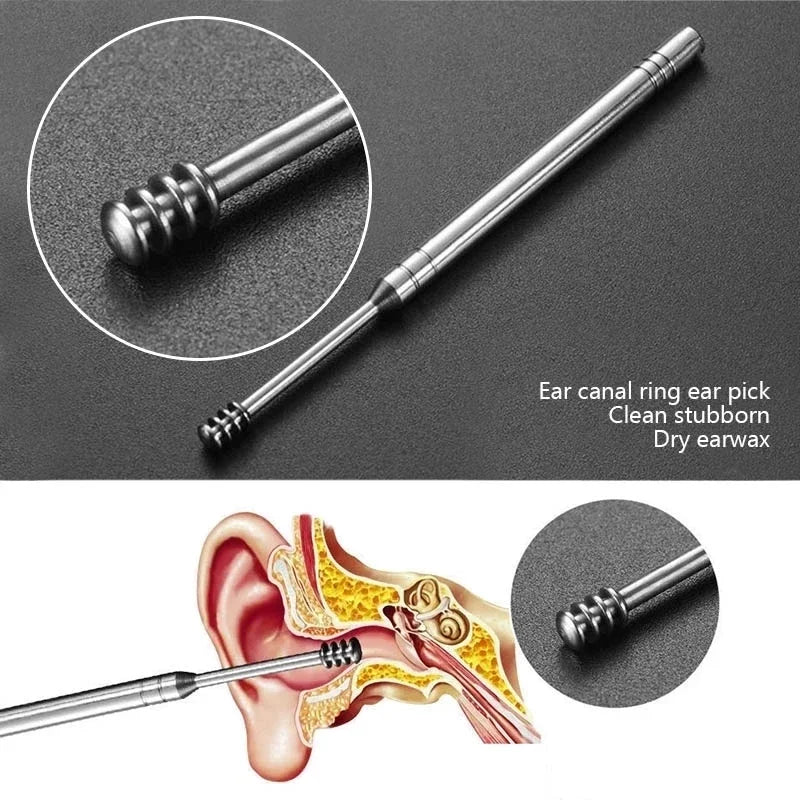 Povei Ear Cleaner Set: Stainless Steel Ear Wax Pickers and Earwax Removal Kit