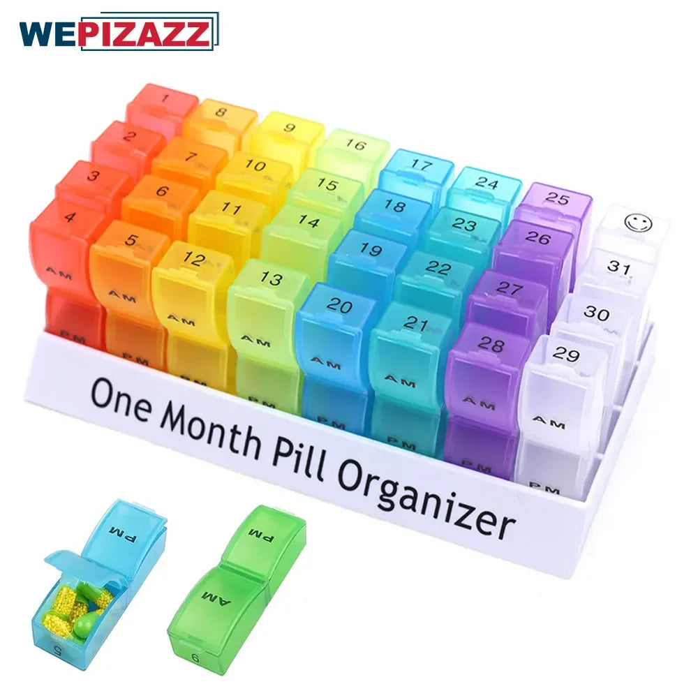 Povei 30-Day AM PM Pill Organizer for Vitamins and Medication