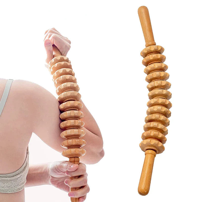 Povei Wood Therapy Cellulite Roller for Body Shaping and Slimming